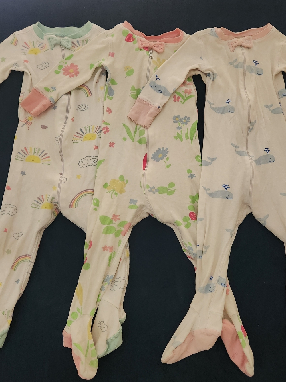 The Beaufort Bonnet Company 12/18 Footed Night Nights Rainbows, Florals & Whales